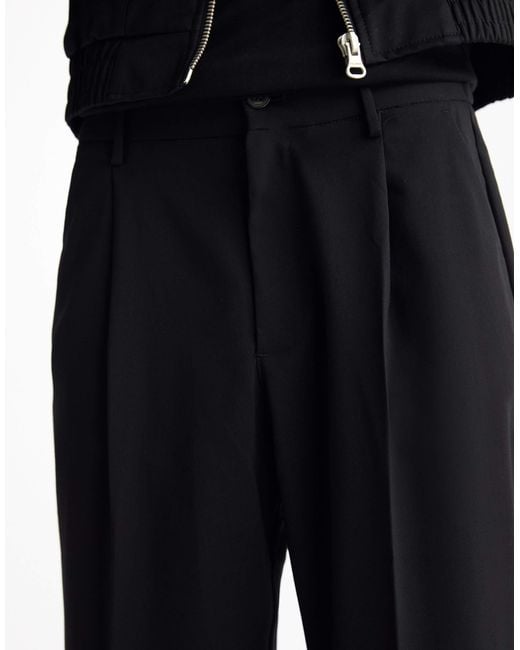 Pull&Bear – elegante hose in Black für Herren