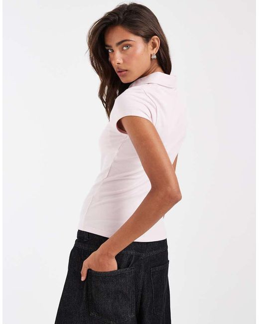 ASOS White Picquot Shrunken Polo