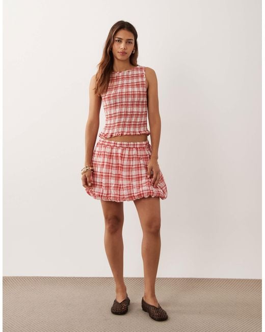 ASOS Red Shirring Top