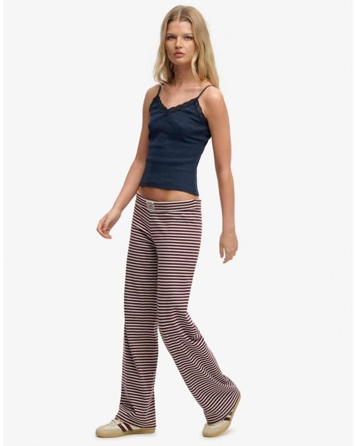 Superdry Blue Athletic Essentials Stripe Jersey Trousers