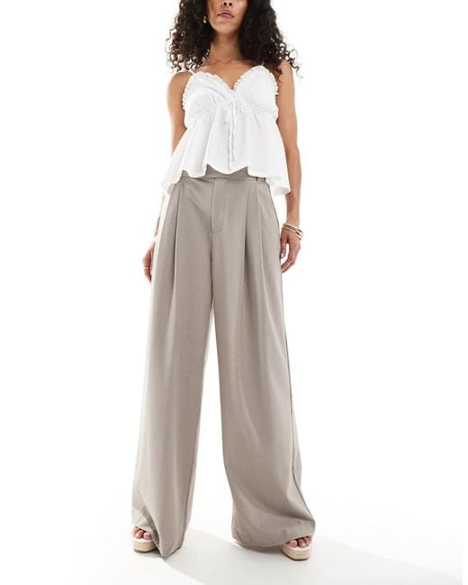 Cotton On Gray Izzy Pleated Suiting Pant