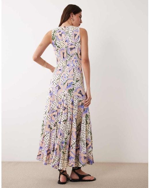 ASOS Pink Racer Maxi Dress With Godets