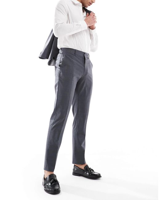 ASOS Blue Washable Slim Suit Trousers With Lightweight Worsted Wool for men
