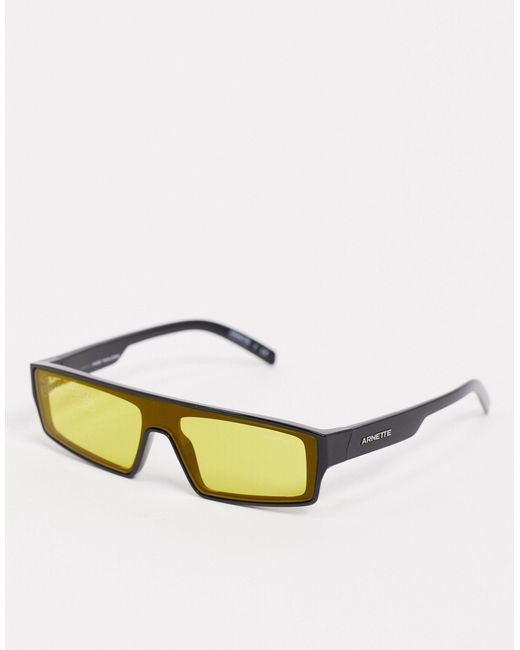 Arnette X Post Malone Black Sunglasses With Yellow Lens for men