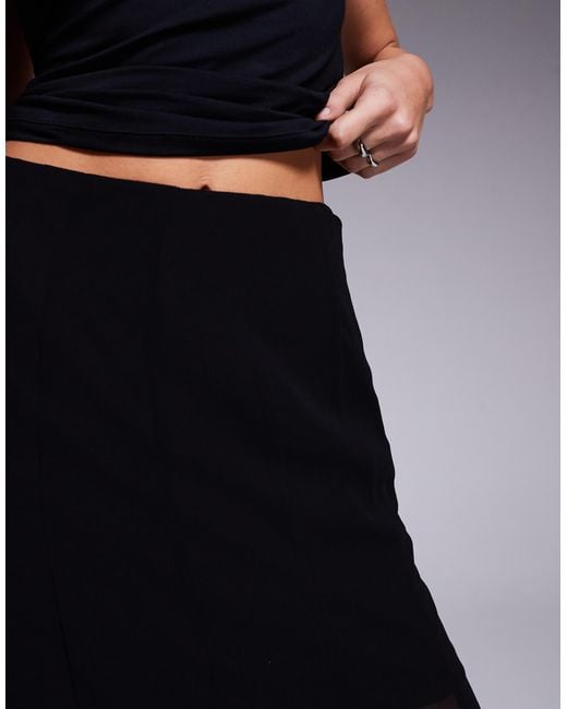 ASOS Blue Sheer And Solid Fishtail Maxi Skirt