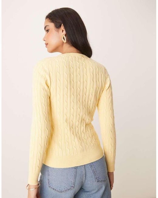 Gant Natural Cotton Cable Knit Crew Neck Logo Jumper