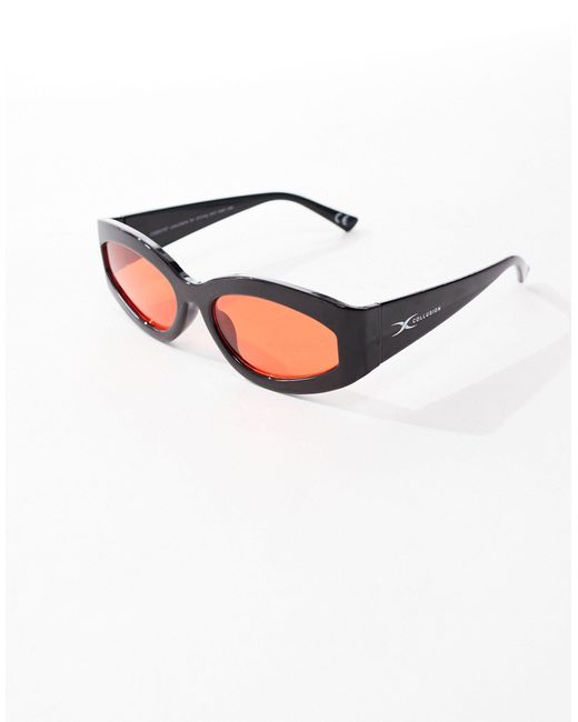 Collusion Brown – sonnenbrille mit em gestell und roten gläsern