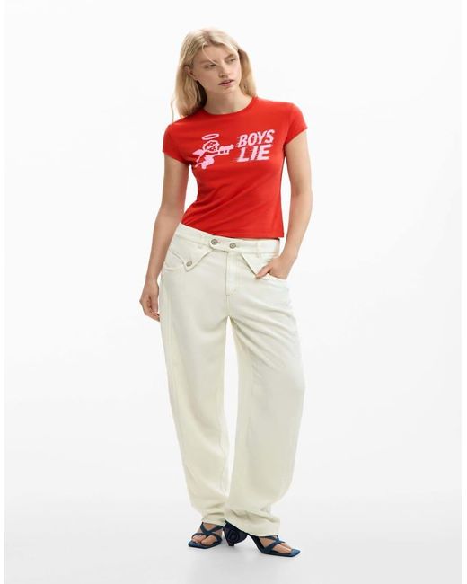 Desigual Red Fitted T-Shirt Boys Lie