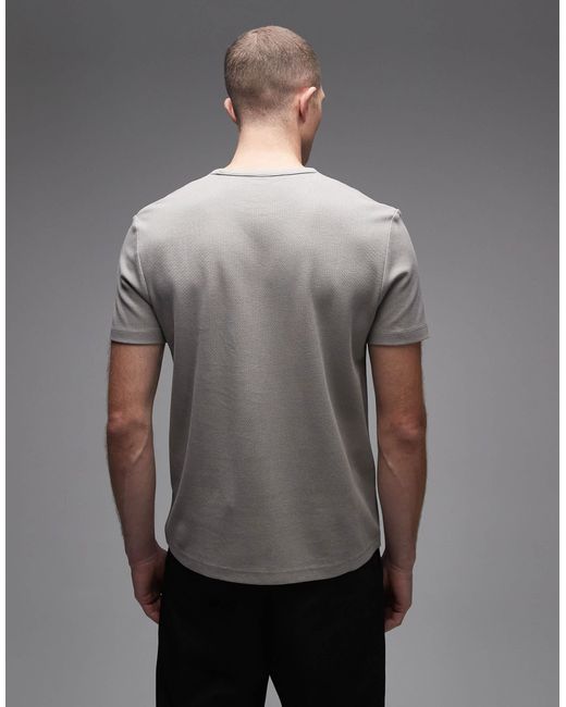 ARKET – pure – hochwertiges, strukturiertes t-shirt aus reiner baumwolle in Gray für Herren