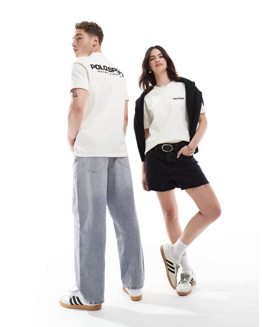 Polo Ralph Lauren White – sport capsule – unisex-t-shirt aus schwerem material