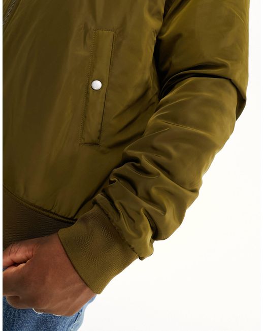 Le Breve Green Plus Bomber Jacket With Hood for men