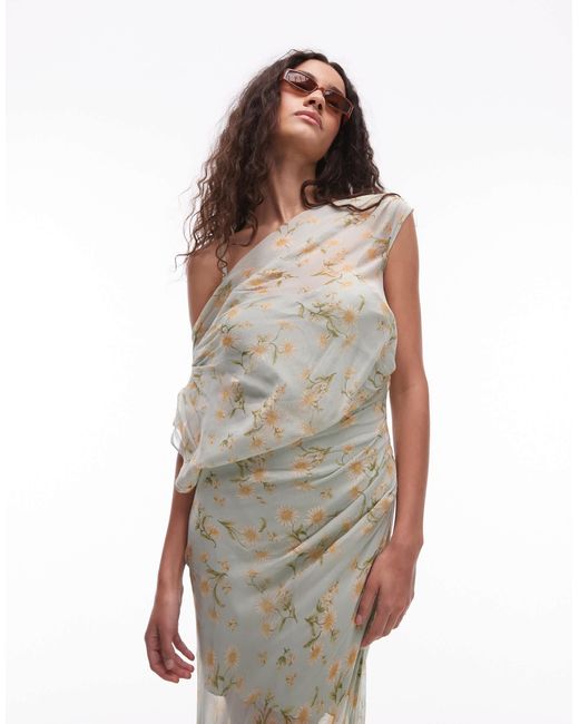 Mango White – drapiertes midikleid