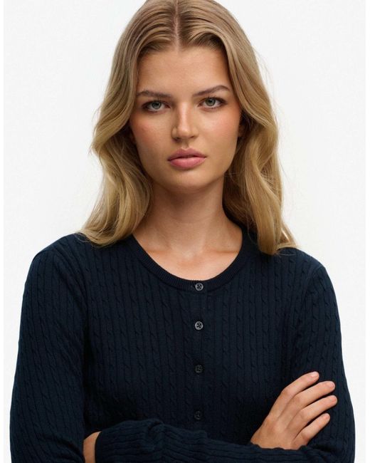 Superdry Blue – leichte basic-strickjacke