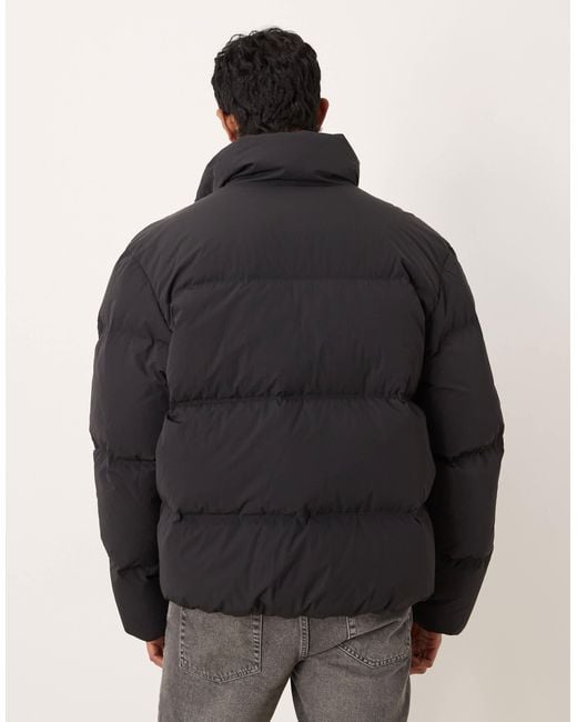 ARKET Black Down Puffer Jacket With Funnel Neck for men