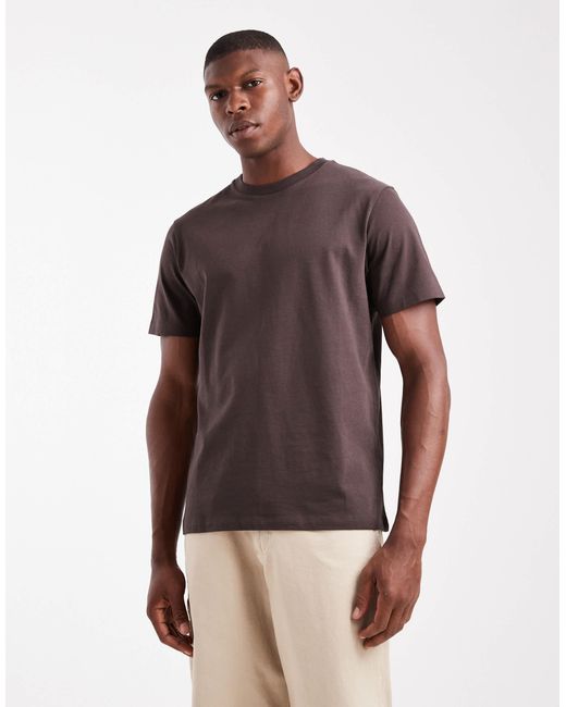 ASOS – basic-t-shirt in Brown für Herren