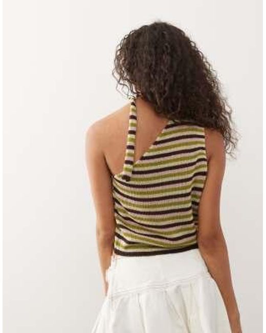 Reclaimed (vintage) Multicolor – gestricktes tanktop mit one-shoulder-träger, em muster und passendem schal