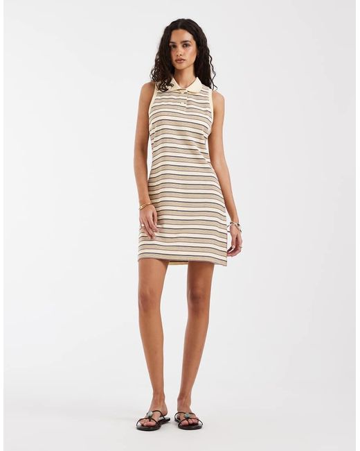 & Other Stories White Mini Dress With Button Collar Detail