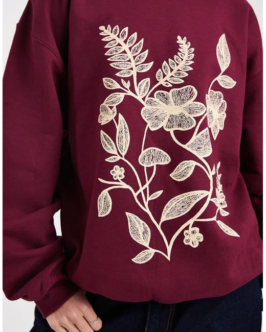 Miss Selfridge Red Floral Graphic Sweatshirt