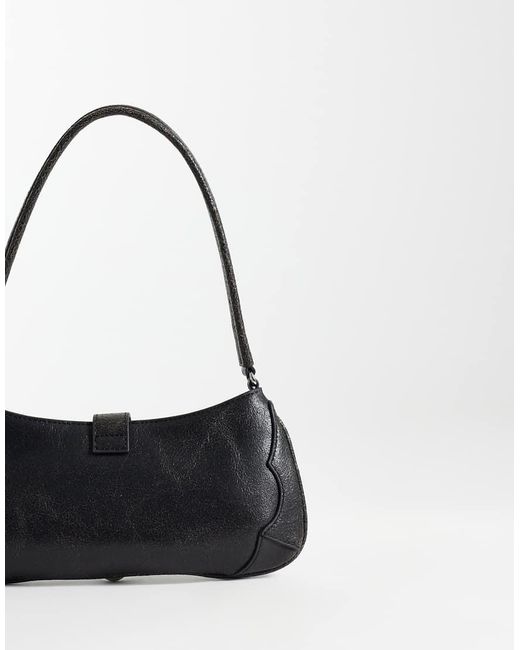 Tommy Hilfiger Black Buckle Shoulder Bag