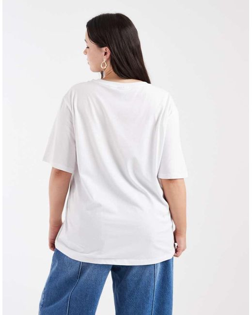 ONLY White Flower Graphic Print Oversized T-Shirt