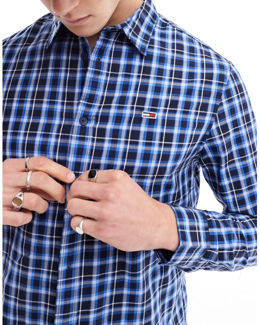 Essential - camicia a quadri vestibilità classica di Tommy Hilfiger in Blue da Uomo