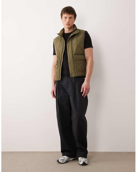Mango Green Padded Gillet With Front Pockets for men