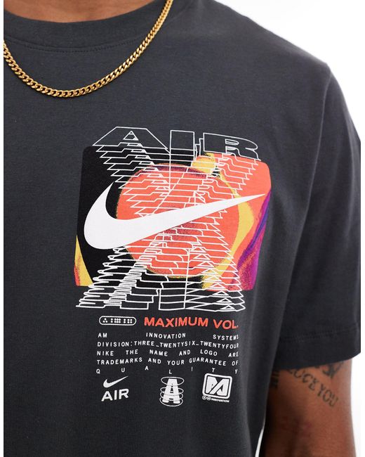 Camiseta gris oscuro con estampado trasero Nike de hombre de color Gray