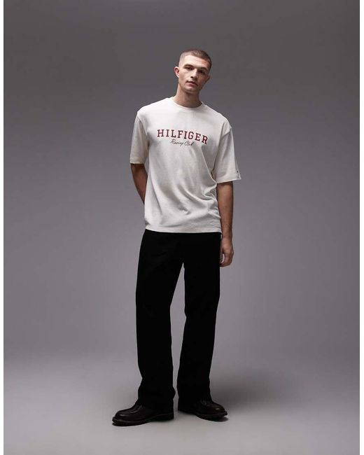 Tommy Hilfiger Gray Racing Centre Logo T-Shirt for men