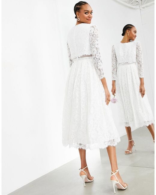 asos crop top wedding dress