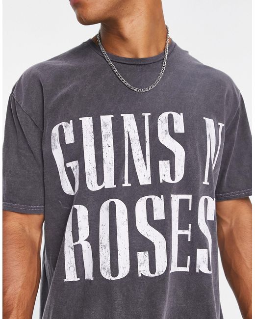 New Look Gray Guns N' Roses T-shirt for men