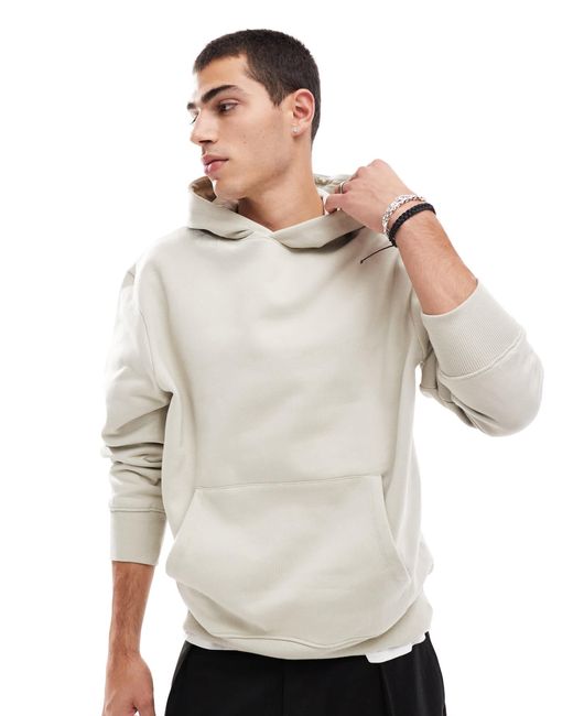 Sweat a capuche oversize en tissu epais 400 g m2 ASOS pour homme en coloris Gris Lyst