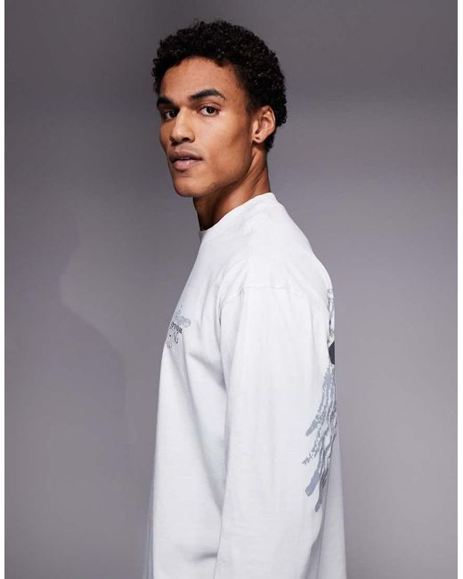 Good For Nothing Gray Oversized Long Sleeve T-Shirt for men
