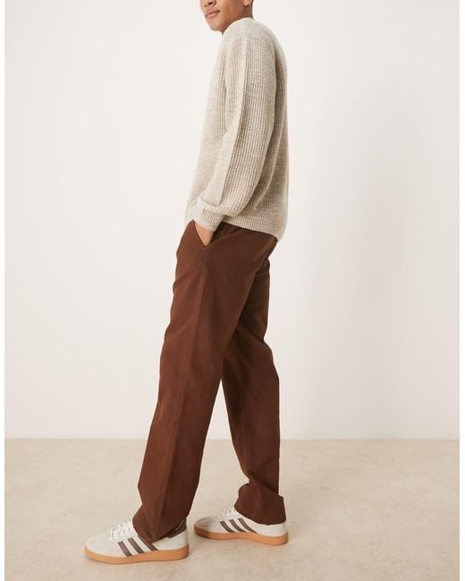 Chino Dritti Marroni di ASOS in Brown da Uomo
