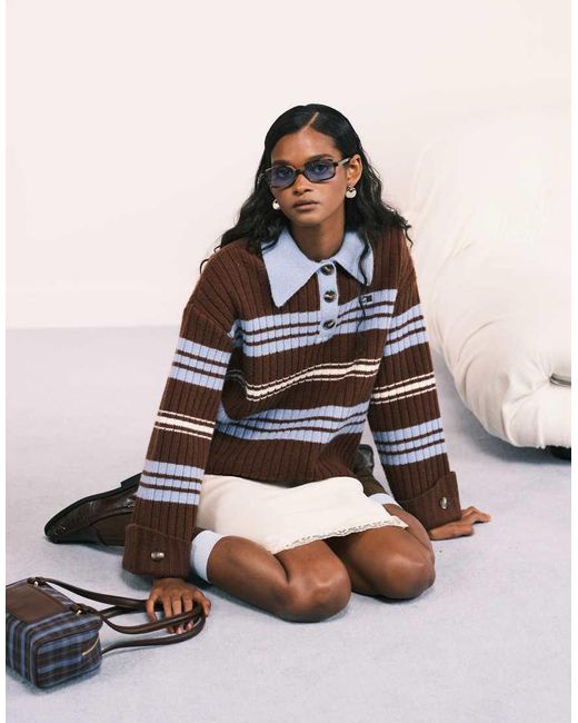 laagam Brown Graz Polo Knit