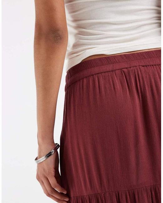 ONLY Red Tie Maxi Skirt