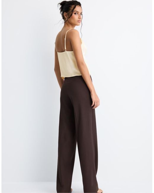 Stradivarius White Tall Wide-leg Formal Wear Trousers