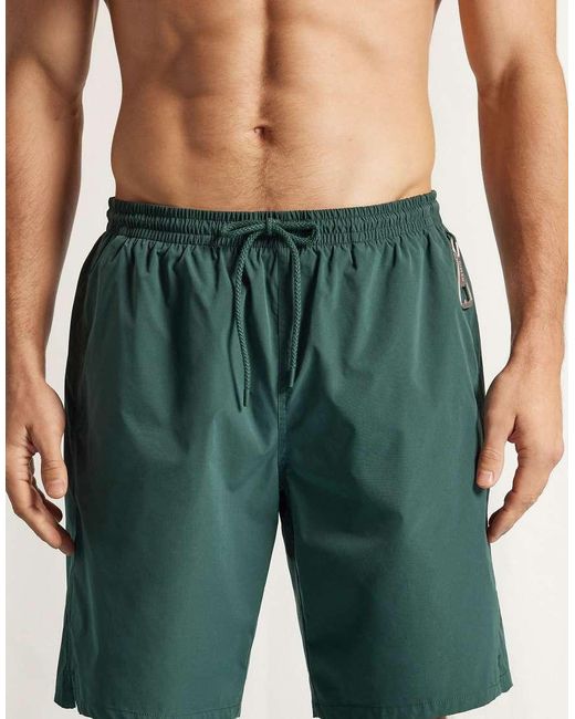 Intimissimi Green Long Solid-Colour Swim Trunks for men