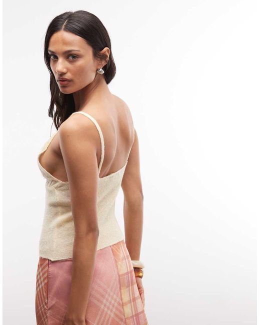 Reclaimed Vintage Multicolor Knitted Lace Trim Cami Top