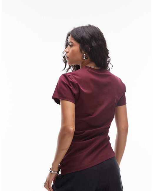 Camiseta Larga Con Detalle Drapeado Asimétrico De Punto De -Rojo & Other Stories de color Red