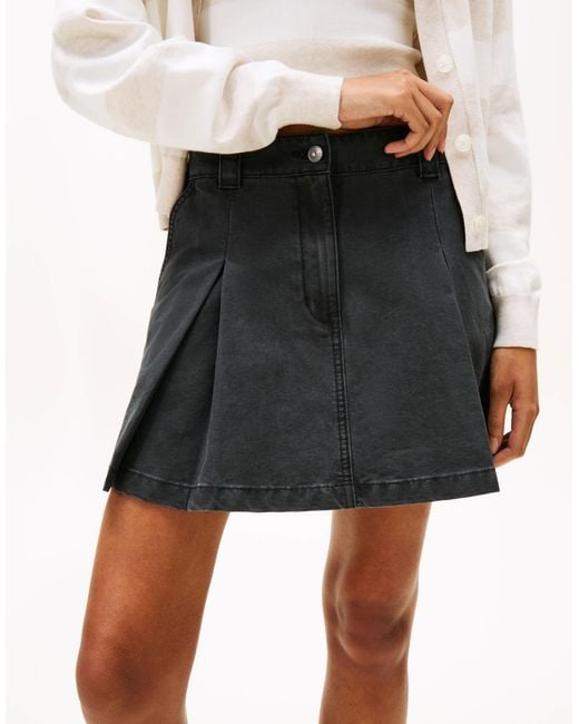Tommy Hilfiger Natural – mini-faltenrock aus canvas
