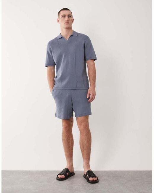 ASOS Blue Compact Knit Shorts for men