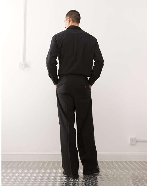 Weekday Black Co-Ord Tailored Trousers With Embroidery for men