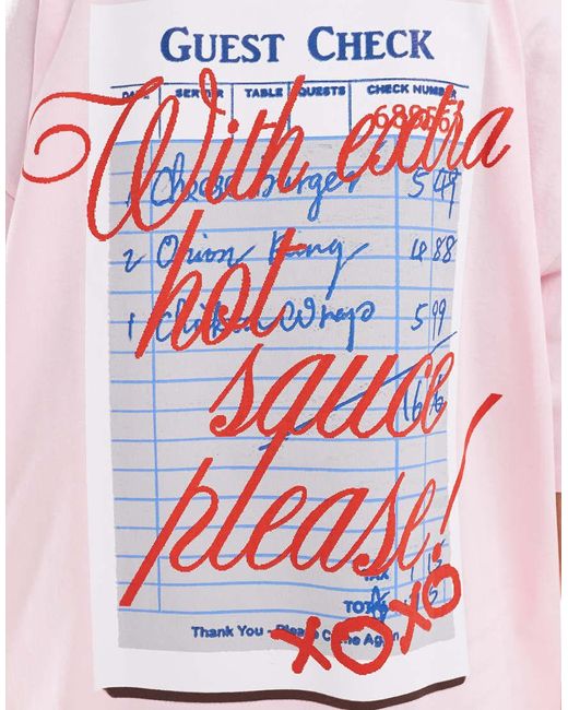 ASOS Pink Oversized T Shirt With Hot Sauce Graphic