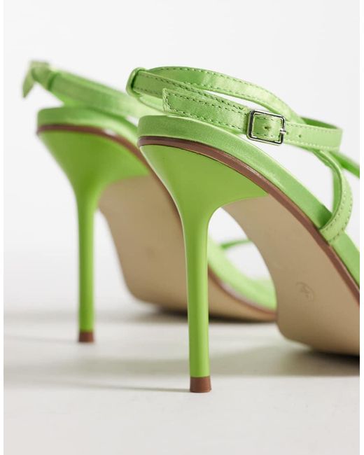 Public Desire Green Sheer Heeled Sandals