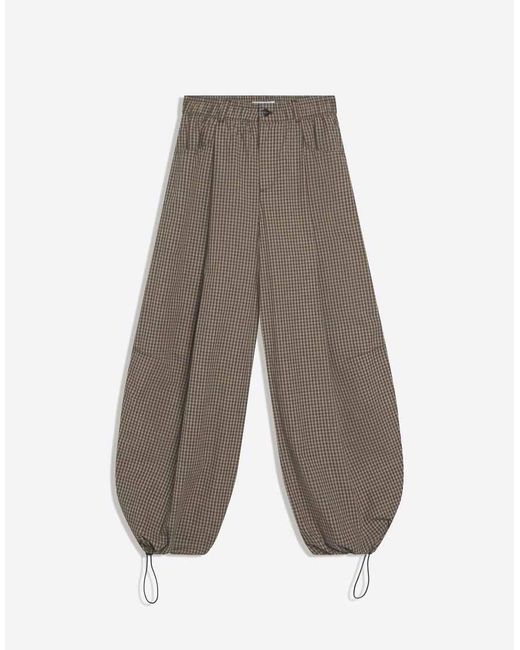 Bershka Gray Checked Parachute Trousers