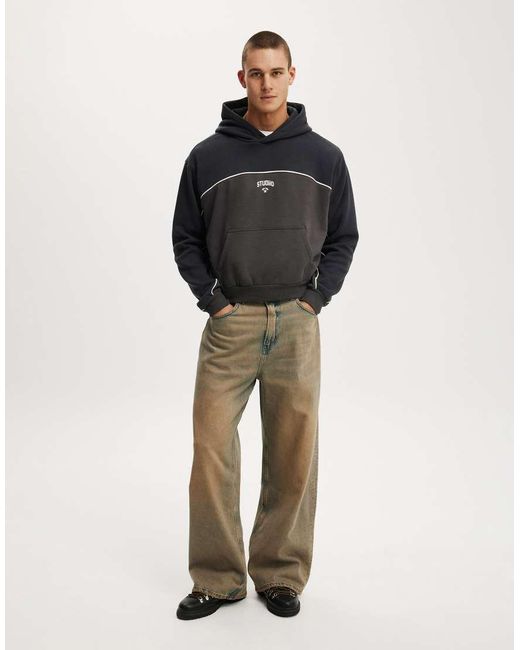 Cotton On Gray Cropped Fit Graphic Hoodie for men