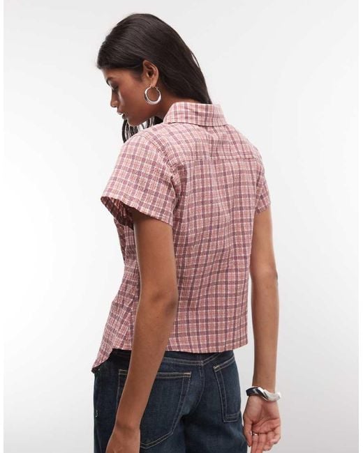 Collusion Pink Asymmetric Short Sleeve Shirt