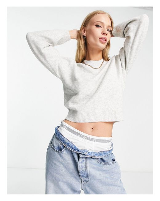 Grey balloon shop sleeve jumper