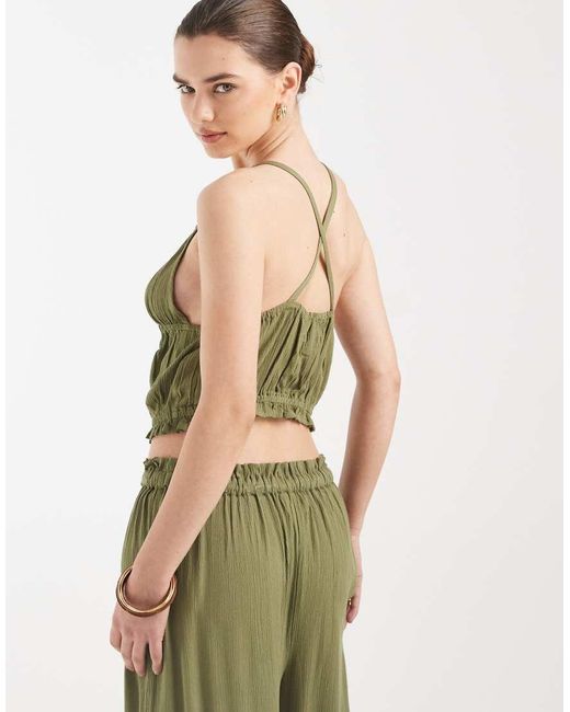 Aray Green Beach Halterneck Crop Top