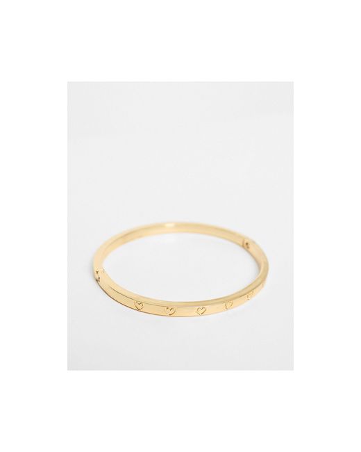ASOS DESIGN 14k gold plated ring with engraved heart design